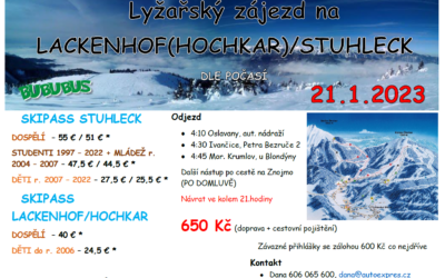 Lyžařský zájezd Lackenhof nebo Sthuhleck (21.1.2023)