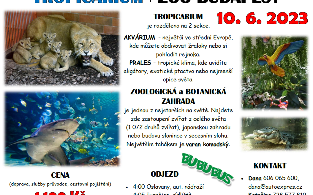 Tropicarium a Zoo Budapešť (10.6.2023)