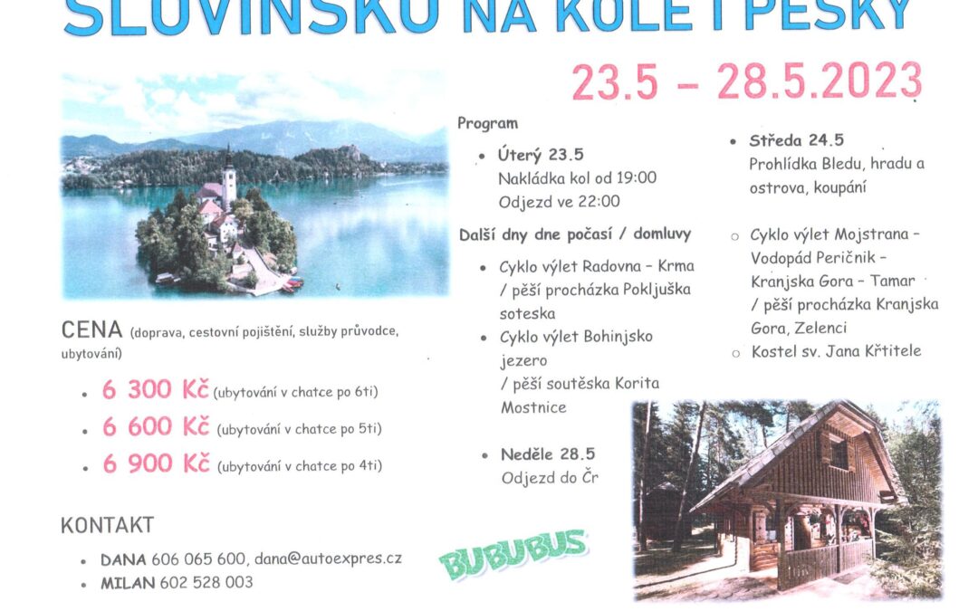 Slovinsko na kole i pěšky                                        (23.5. – 28.5.2023)