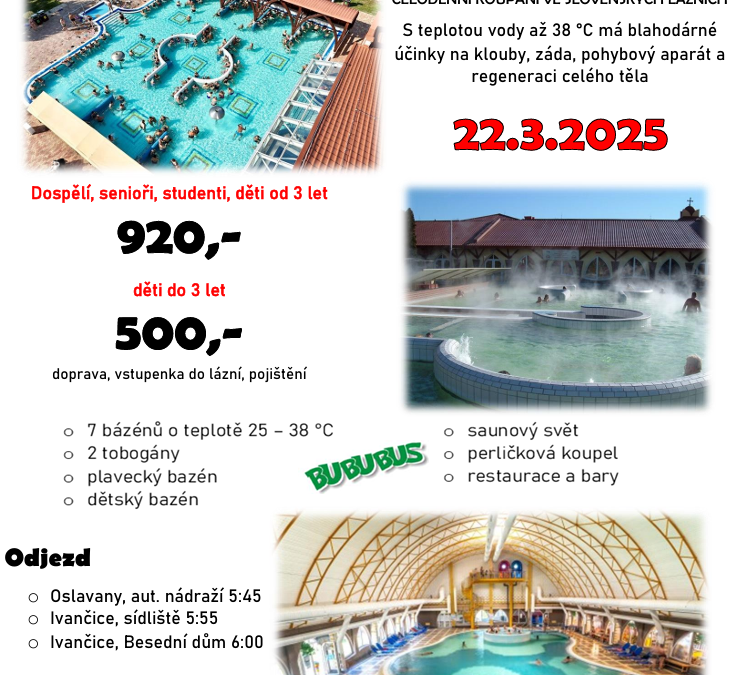 Termální lázně Velký Meder (22.3.2025)