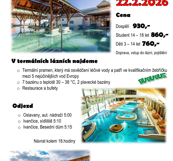Termální lázně Mosonmagyarovár (22.2.2026)