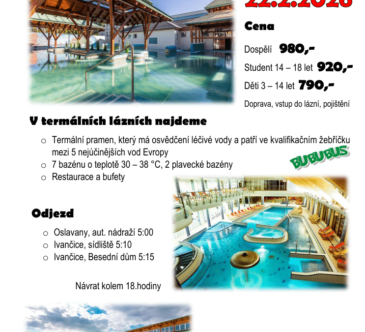 Termální lázně Mosonmagyarovár (22.2.2026)